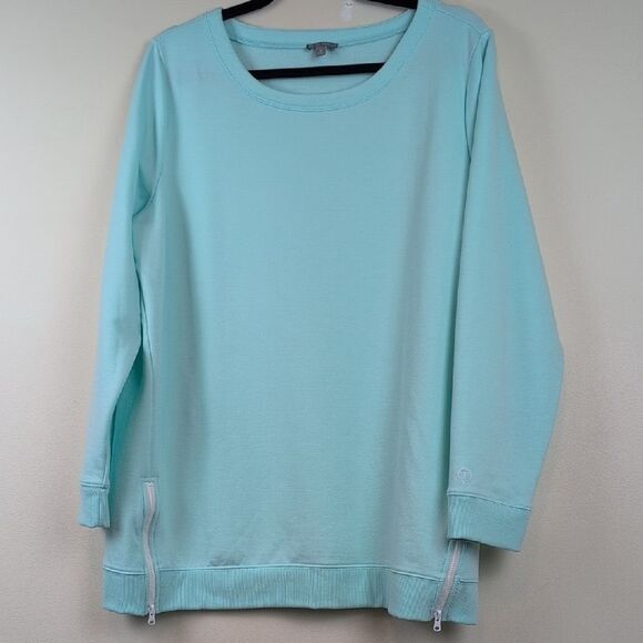 Talbots T by Talbots Plus Size Featherweight Terry Crewneck Pullover Top - Picture 10 of 10